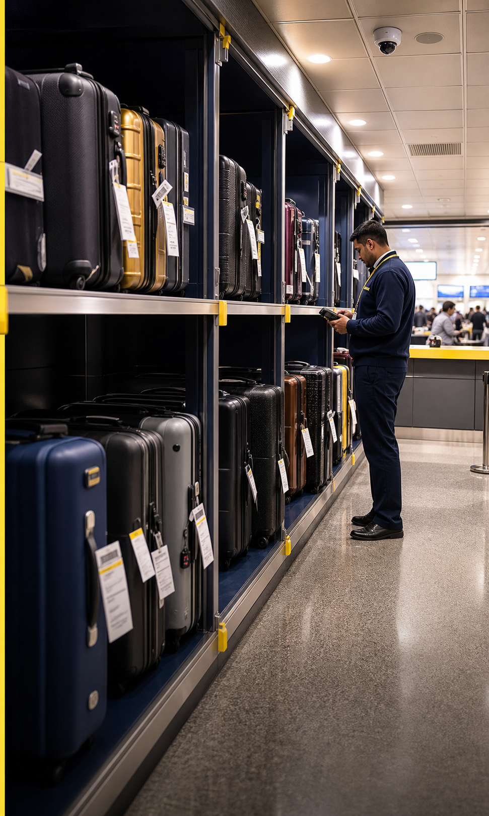 Secure luggage storage aisle
